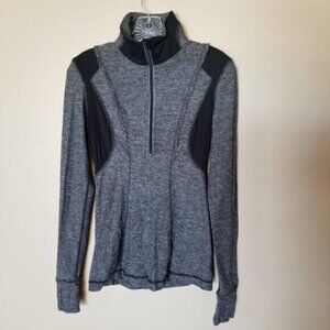 Lululemon Grey Black Ruffle Half Zip Jacket 6